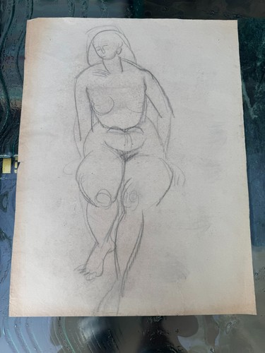 Antike zeichnung 47x62cm kohle - antike,