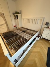Ikea Hemnes Bett 160x200 Weiss, Matratze, Gebraucht Guter Zustand