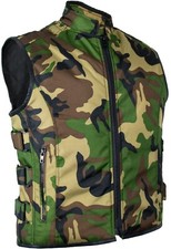 Camouflage Weste Kutte Bikerweste Rockerweste Clubweste Sommerweste Herren Biker