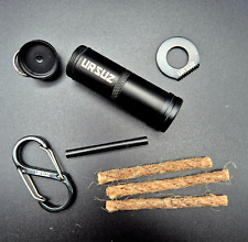 Feuerset Feuerstahl Zunder Reibe Kapsel Jute Bushcraft EDC Ferrocerium Ursuz BBQ