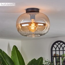 Decken Leuchte Glas bernsteinfarben Klar Schlaf Wohn Zimmer Lampe Kugelleuchte