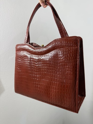 Vintage kroko optik handtasche - vintage,