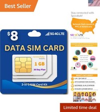 Data SIM Card Kit - 1GB 4G LTE