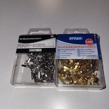 140 Musterbeutelklammern Verschlussklammern Musterklammern silber gold