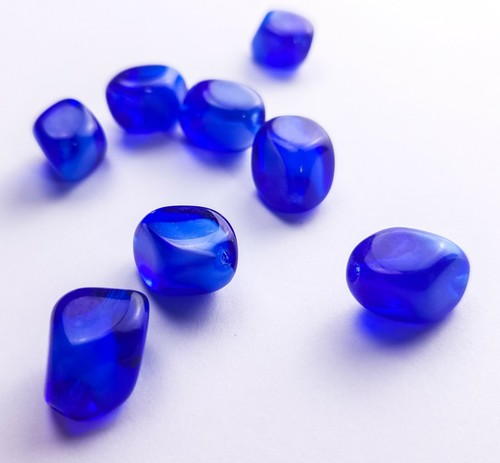 Böhmische glasperlen blau - böhmische,