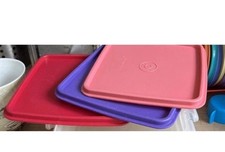 Tupperware 3 Deckel 1363  Quadratisch 16,4cm Snackbox  Picknick Tupper