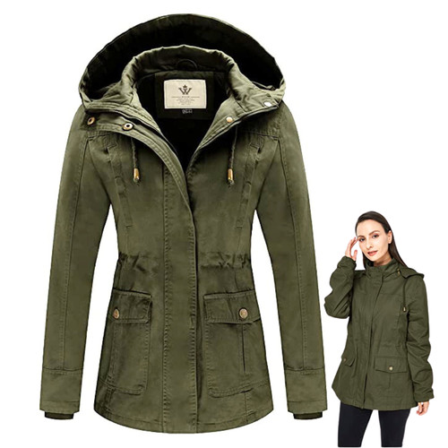 Damen parka jacke mit kapuze - damen,