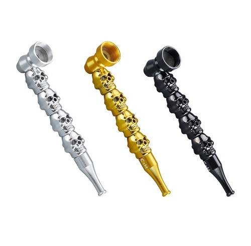 Metall tabakpfeife pipe skull - tabakpfeife,