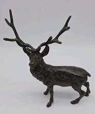 Schöne antike Bronze Skulptur Hirsch 1,3kg, tolle Arbeit 20cmx16cm 