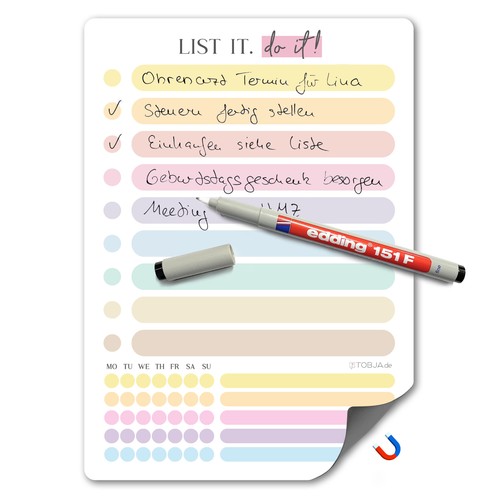 Liste magnetisch a5 - to-do,