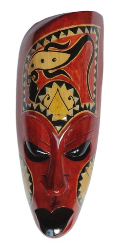 Maske aus holz bemalt - maske, ~