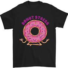 Donut Stress Lustig Don't Stress Yoga Witz Herren T-Shirt 100% Baumwolle