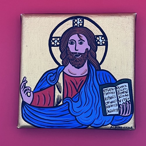 Handgemaltes jesus bild 7x7cm - jesus,