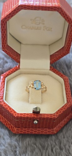 Aquamarin ring 18kt - aquamarin,