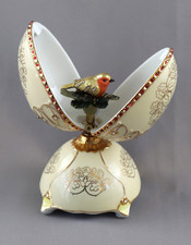 Bradford Exchange/Jewel of nature/Spieluhr im Faberge Ei Stil/Rotkelchen Figur