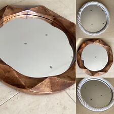 Wandspiegel Spiegel o. Rahmen Holz Shabby Chic Weiß geweißst o braun -46cm