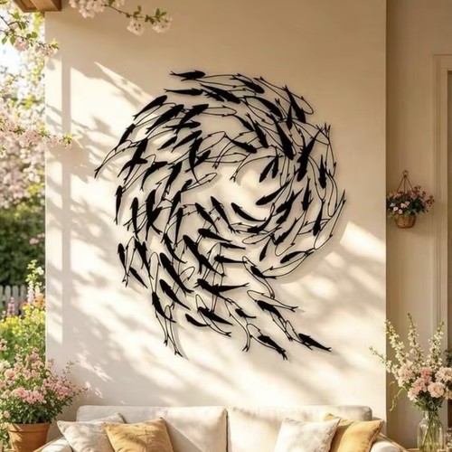 Metall fisch wandbild - metall, hängend