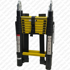 Fiqops Teleskopleiter Klappleiter Alu Stehleiter 1,9m+1,9m 150kg