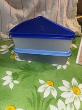 2xTupperware Vintage Käseecke ( Blau ) Kuchenecke Dose Käseaufbewarung Küche