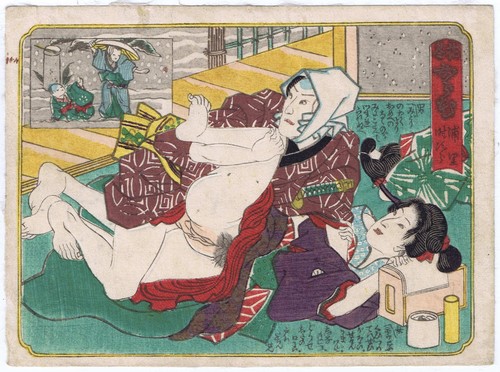 Shunga farbholzschnitt - -,