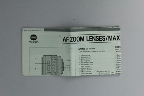 Minolta zoom lenses - af,