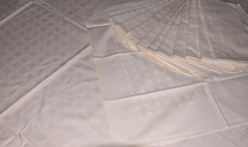 Alte damast tischdecke - tischdecke, xl