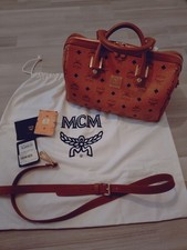 MCM Heritage Boston Handtasche cognac Leder Top! mit Staubbeutel + Riemen