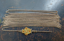 Antikes Miedergschnür 5,1 Meter Kette ECHT SILBER, Miederstecker Alpacca