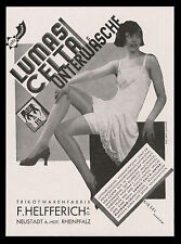 Grosse Reklame Werbung 1929 LUMAS CELTA Unterwäsche Trikotwaren-Fabrik Neustadt
