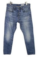 G-Star 3301 Tapered Herrenjeans W32/L32 Whiskers Knopf Blau Denim Distressed