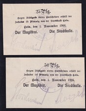 2x Exin: 25 Pfg. + 50 Pfennig 1.11.1916 (29-494)