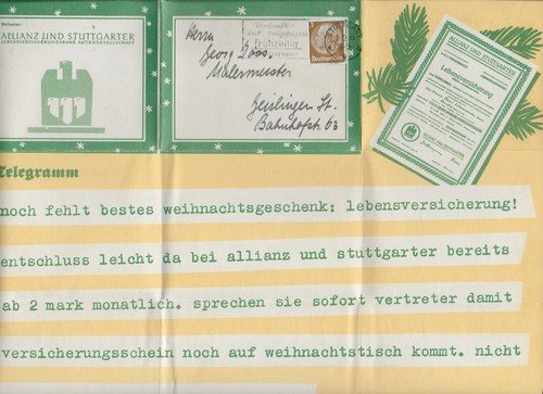 Weihnachtspost stuttgart 1933 - weihnachtspost,
