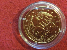 2 Euro Münze Italien 2005, EU-Verfassung ( vergoldet in Münzkapsel )