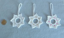 3 Häkelsterne,  Anhänger, Handarbeit, Weihnachten, Advent, Deko, DIY, Baumwolle