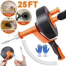 7,6m Rohrreinigungsspirale Rohrspirale mit Bohraufsatz Abflussreinigung Spirale