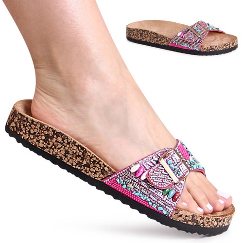 Damen glitzer pantoletten - glitzer,