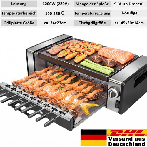 2in1 kebabgrill elektro bbq - 2in1,