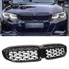 Passt für Den BMW 3er G20 G21 Nieren Glanz Schwarz Mesh-Design Grill Ziergitter