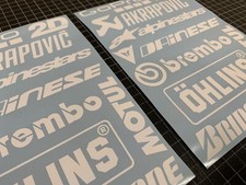 Decal Set Race Sponsors White