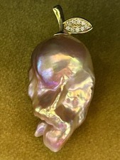 Echte Perlen Anhänger Barock „Weintrauben“ Gold Lila Grün Regenbogenfarbe Unikat