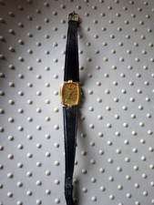 SEIKO 0700.23 Quartz goldfarben mit Lederarmband schwarz