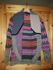Patchwork Strickjacke Bunt