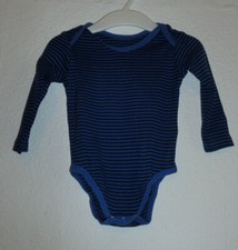 Schwarz/blau gestreifter Body Langarm Gr. 50/56