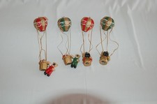 Bären im Fesselballon - 4 Weihnachtsanhänger - handbemalt