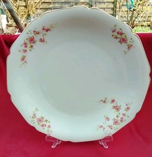 großer Teller Servierteller  H&G Selb Heinrich&Co., Goldrand,  Rosendekor