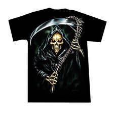 Heavy Metal  Gothic T Shirt Grim Reaper bedruckt mit Sensemann 