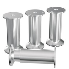 4X Möbelfüße höhenverstellbar Verstellbar Füße Sockelfüße Schrank Bett Edelstahl