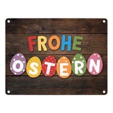 Frohe ostern metallschild - metallschild, in