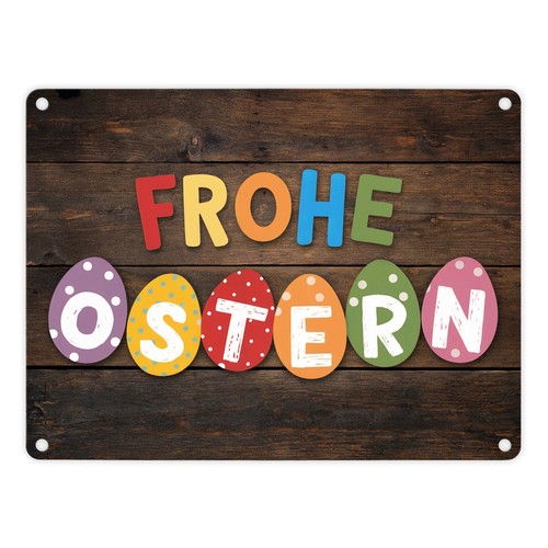 Frohe ostern metallschild - frohe, in