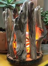 Lampe Feuerlampe Schwemmholz